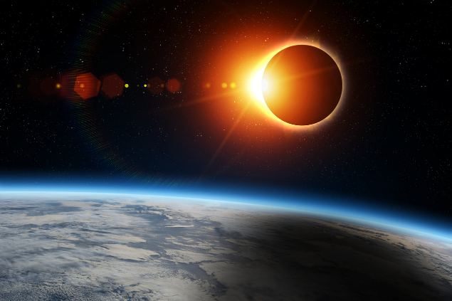Eclipse solar e o planeta Terra