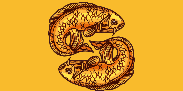 Imagem vetorial de um par de peixes dourados. 