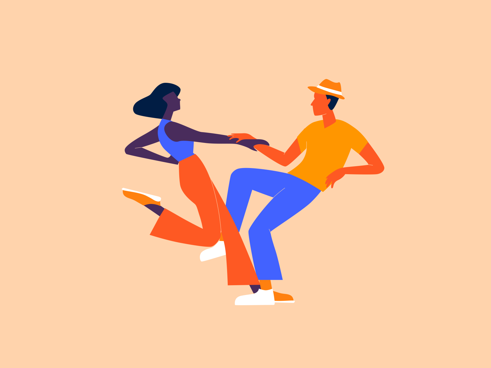 Ilustração de duas pessoas dançando.
